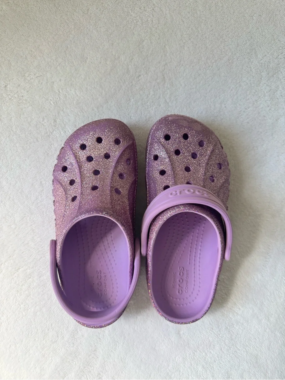 Crocs Kids' Classic Glitter Clog - Purple C12